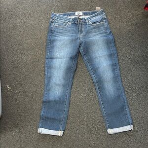 PAIGE Mid-Wash Ankle Jeans